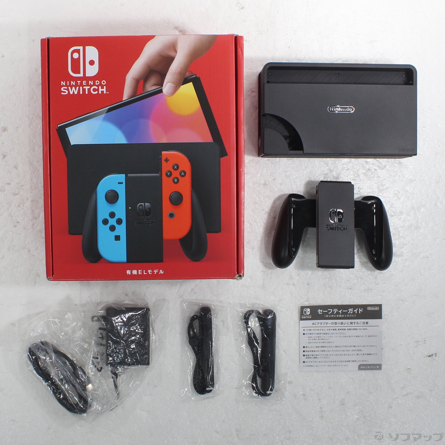 中古品〕 Nintendo Switch 有機ELモデル Joy-Con(L) ネオンブルー／(R