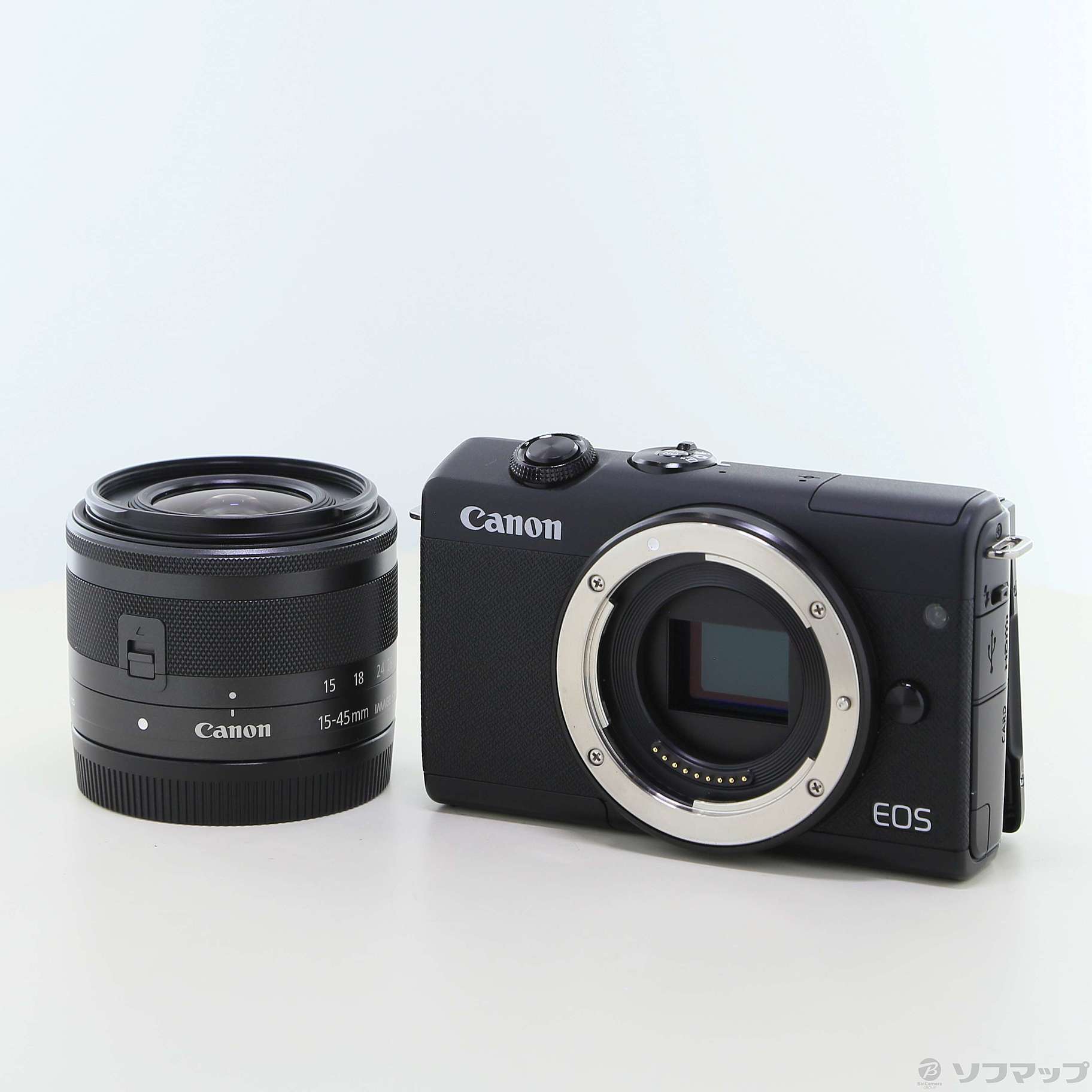 中古品〕 EOS M200 EF-M15-45 IS STM レンズキット ブラック｜の通販は