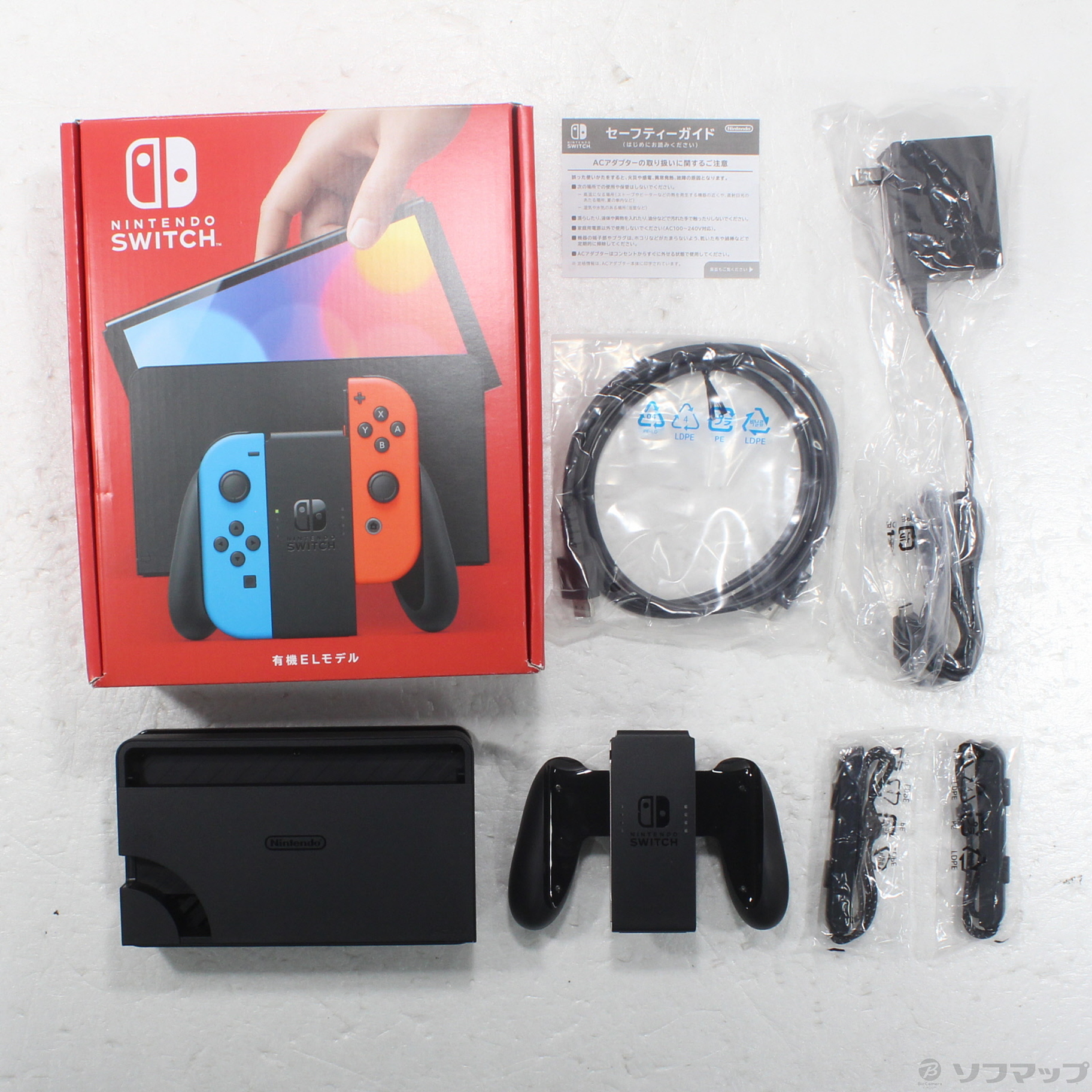 中古品〕 Nintendo Switch 有機ELモデル Joy-Con(L) ネオンブルー／(R