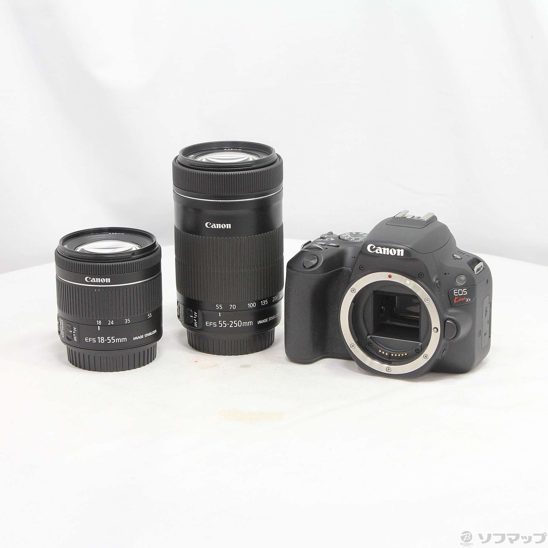 中古】EOS Kiss X9 ブラック ダブルズームキット [2133076544913