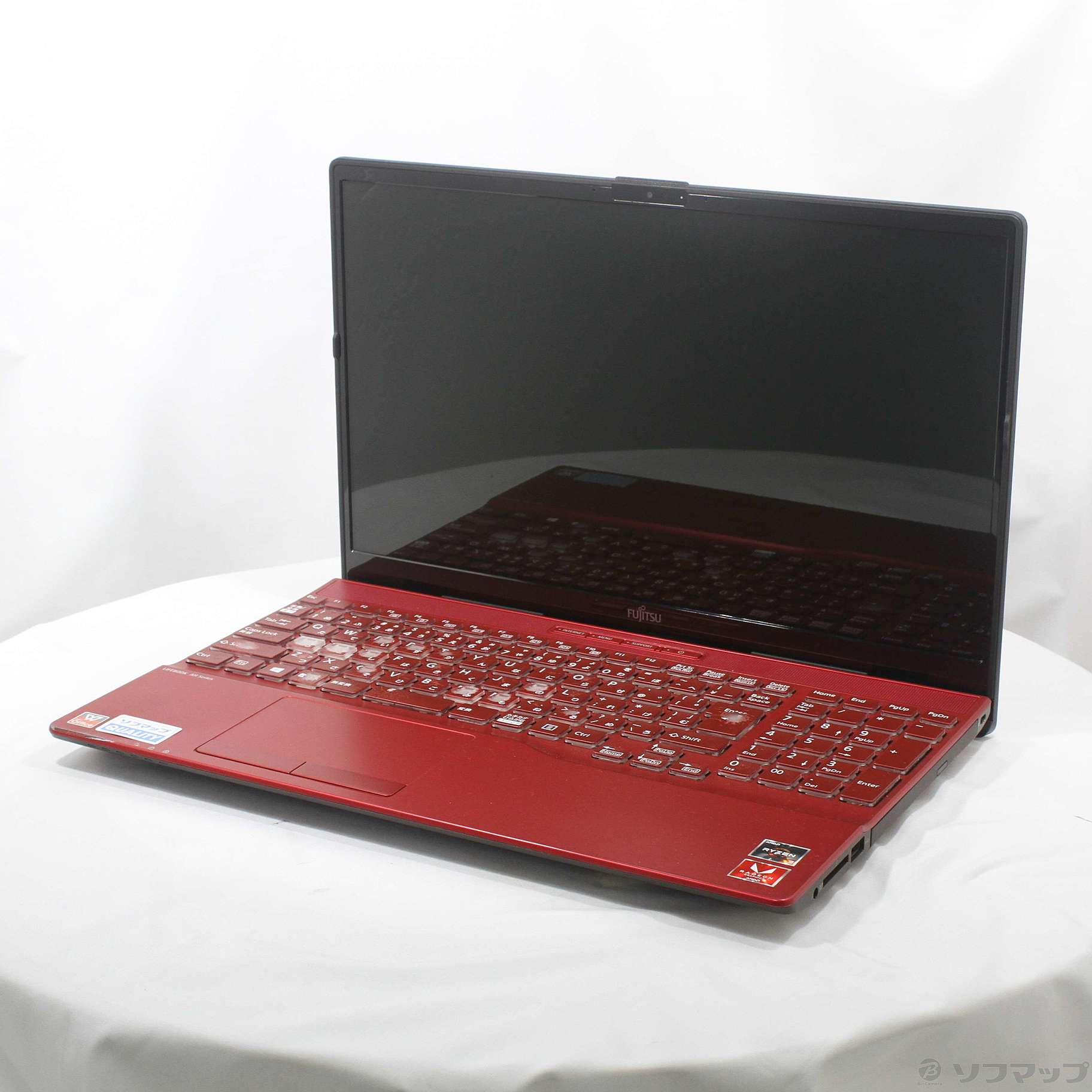 中古】LIFEBOOK AH43／E3 FMVA43E3R ガーネットレッド ［AMD-Ryzen-3