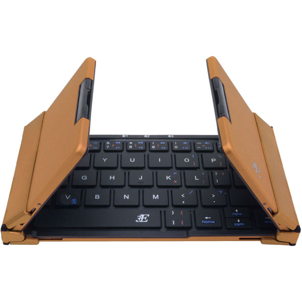 【スマホ／タブレット対応】ワイヤレスキーボード［Bluetooth・英語79キー］TENPLUS（テンプラス） 3E-BKY7-BB ブラウンゴールド