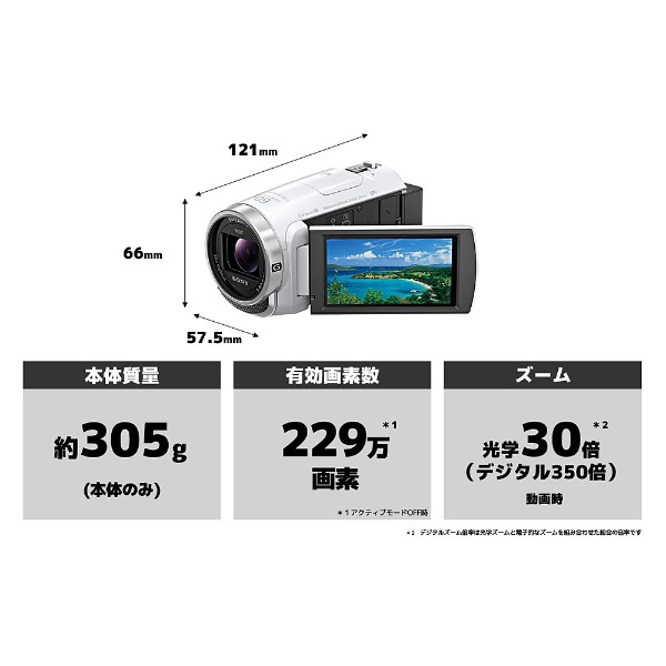 HDR-CX680 ビデオカメラ ホワイト [フルハイビジョン対応]