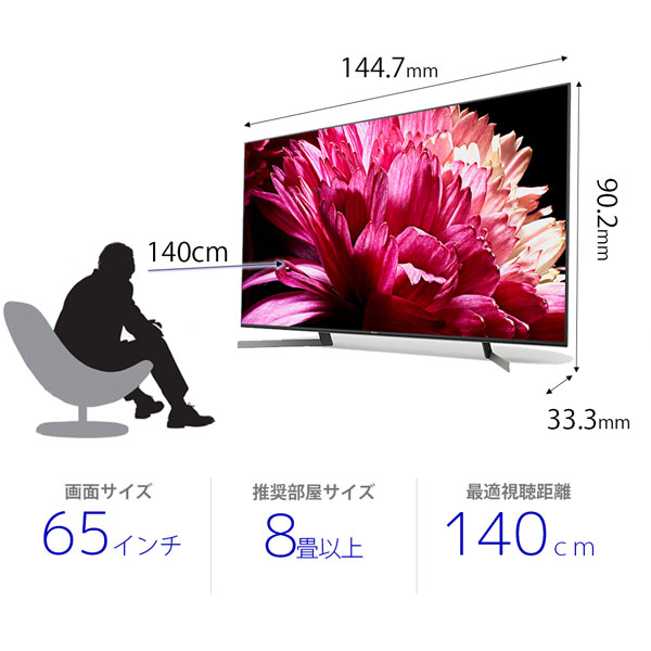 KJ-65X9500G 液晶テレビ BRAVIA(ブラビア)【65V型】【BS・CS 4Kダブル