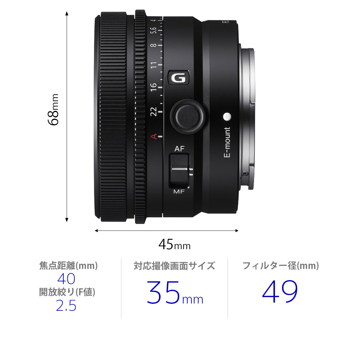カメラレンズ FE 40mm F2.5 G SEL40F25G ［ソニーE /単焦点レンズ］｜の通販はソフマップ[sofmap]