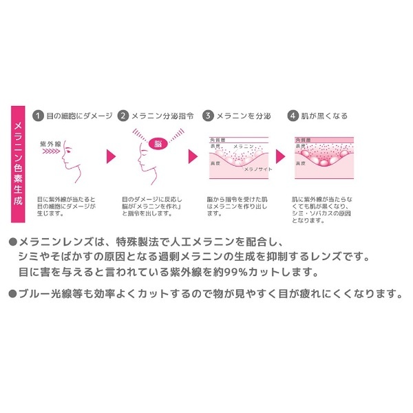 ナチュリックアイ メラニンサングラス NE-309 4（クリアダークパープルオンクリアパープル）