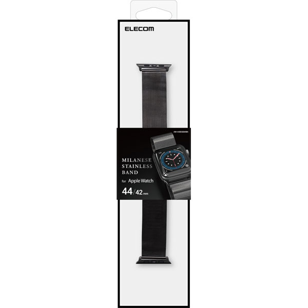 アップルウォッチ バンド ベルト Apple Watch Ultra SE 第2世代 第1世代 Series  49mm 45mm 44mm 42mm ステンレス ミラネーゼ ブラック ブラック  AW-44BDSSMBK｜の通販はソフマップ[sofmap]