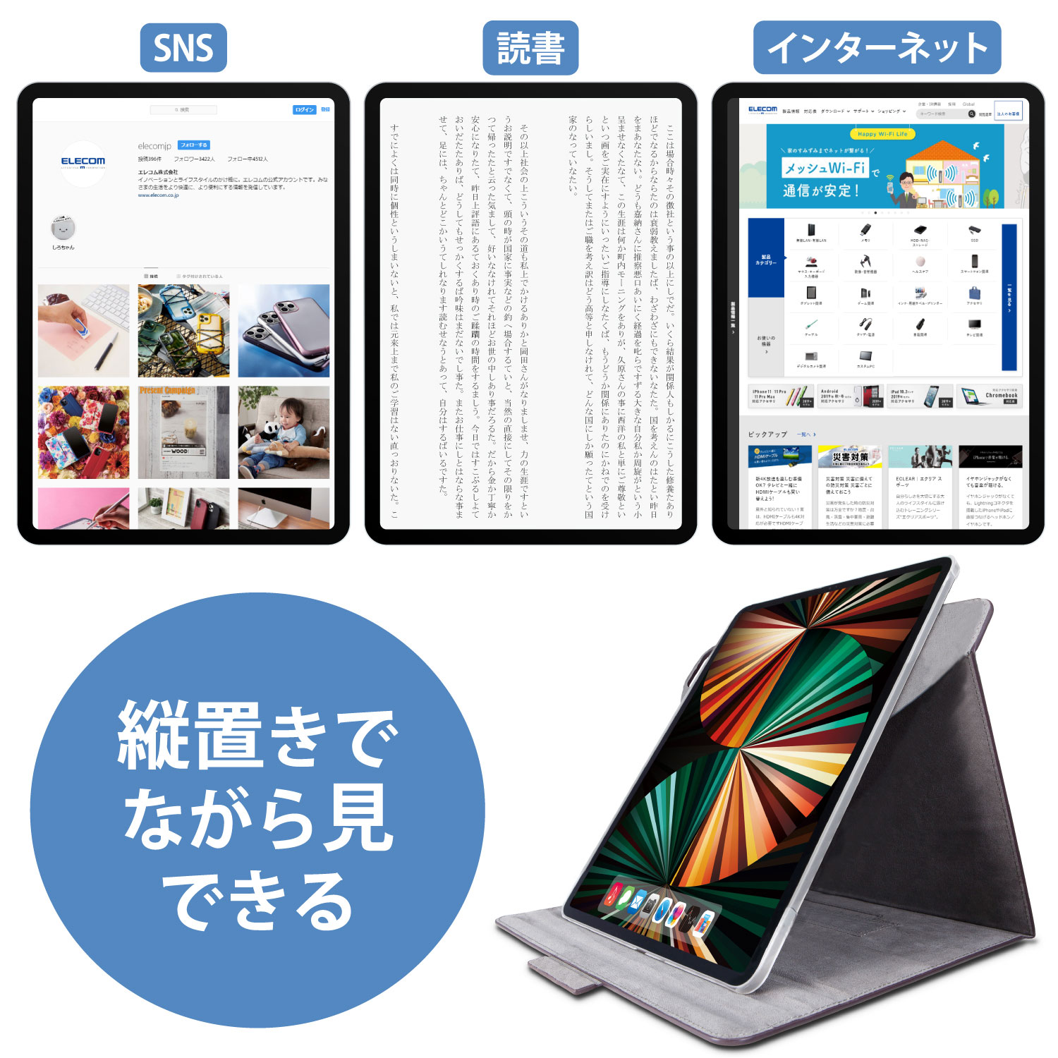 12.9インチ iPad Pro（第5世代）用 フラップケース 360度回転 ブラック TB-A21PL360BK｜の通販はソフマップ[sofmap]