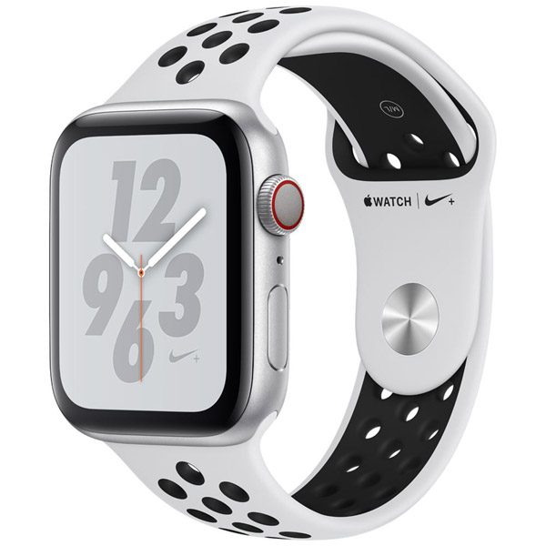 Apple Watch Nike+ Series 4（GPS Cellularモデル）- 44mm  シルバーアルミニウムケースとピュアプラチナム/ブラックNikeスポーツバンド MTXK2J/A｜の通販はソフマップ[sofmap]