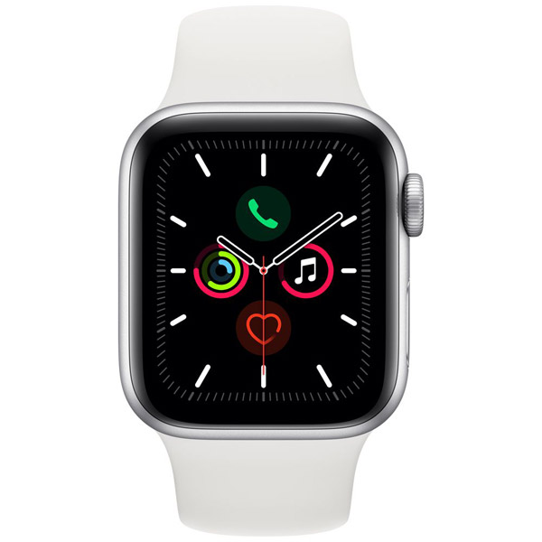 Apple Watch Series 5（GPSモデル）- 40mm シルバーアルミニウムケースとスポーツバンド ホワイト - S/M & M/L  MWV62J/A