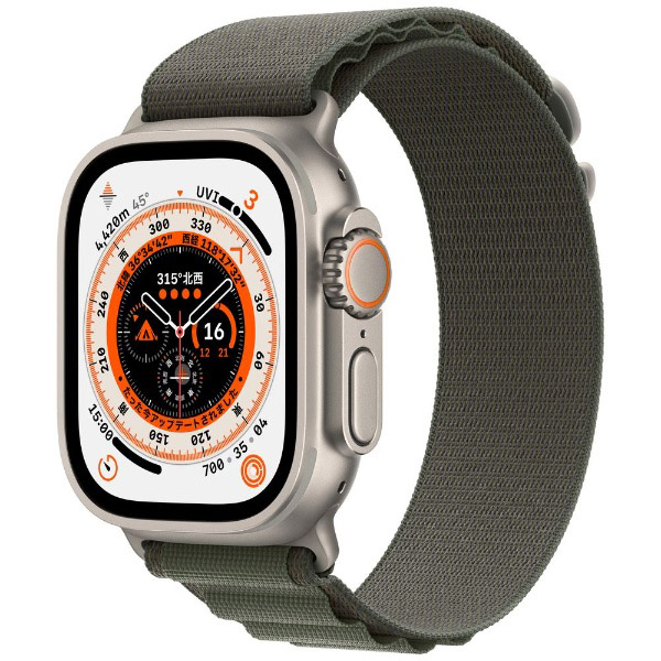 Apple Watch Ultra（GPS Cellularモデル）- 49mmチタニウムケースとグリーンアルパインループ S  MNHJ3J/A｜の通販はソフマップ[sofmap]