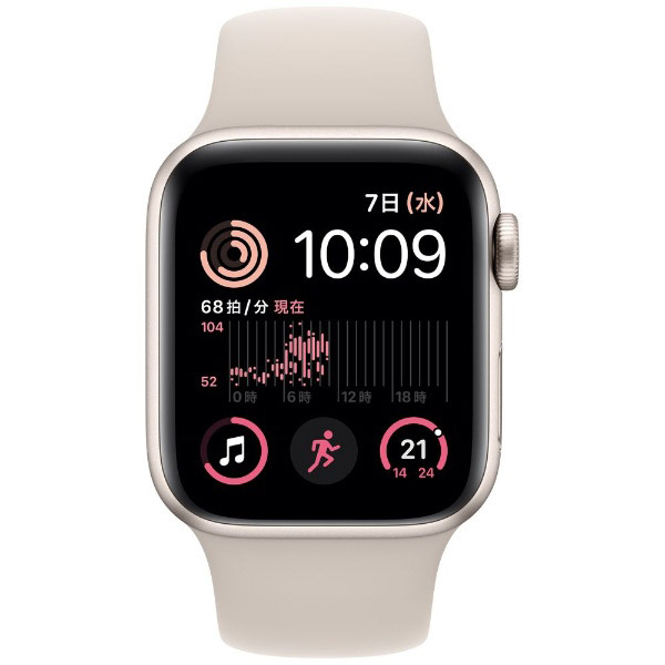 Apple Watch SE（GPSモデル）第2世代- 40mmスターライトアルミニウムケースとスターライトスポーツバンド - レギュラー｜の