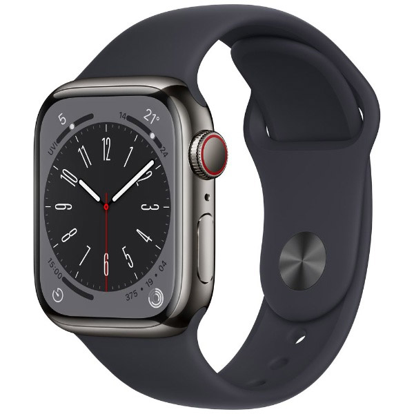 Apple Watch Series 8（GPS Cellularモデル）- 41mmグラファイトステンレススチールケースとミッドナイトスポーツ バンド レギュラー MNJJ3J/A｜のはソフマップ[sofmap]