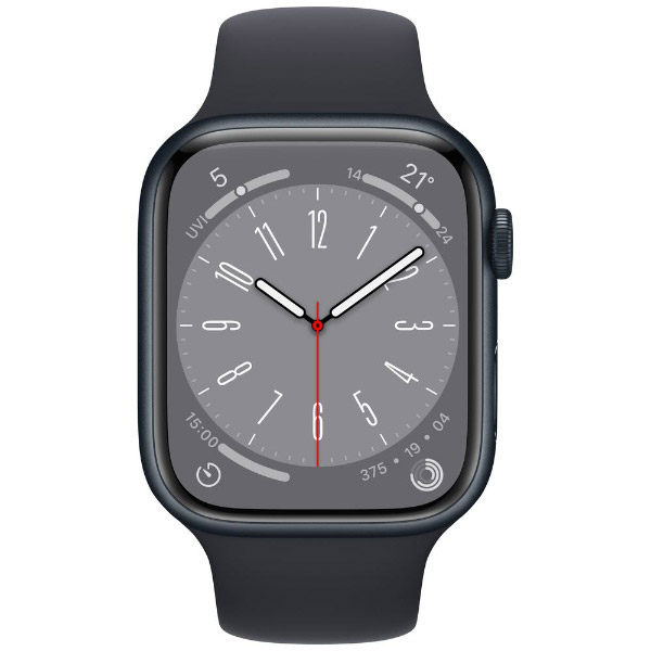 Apple Watch Series 8（GPS + Cellularモデル）- 45mmミッドナイトアルミニウムケースとミッドナイトスポーツバンド  - レギュラー MNK43J/A