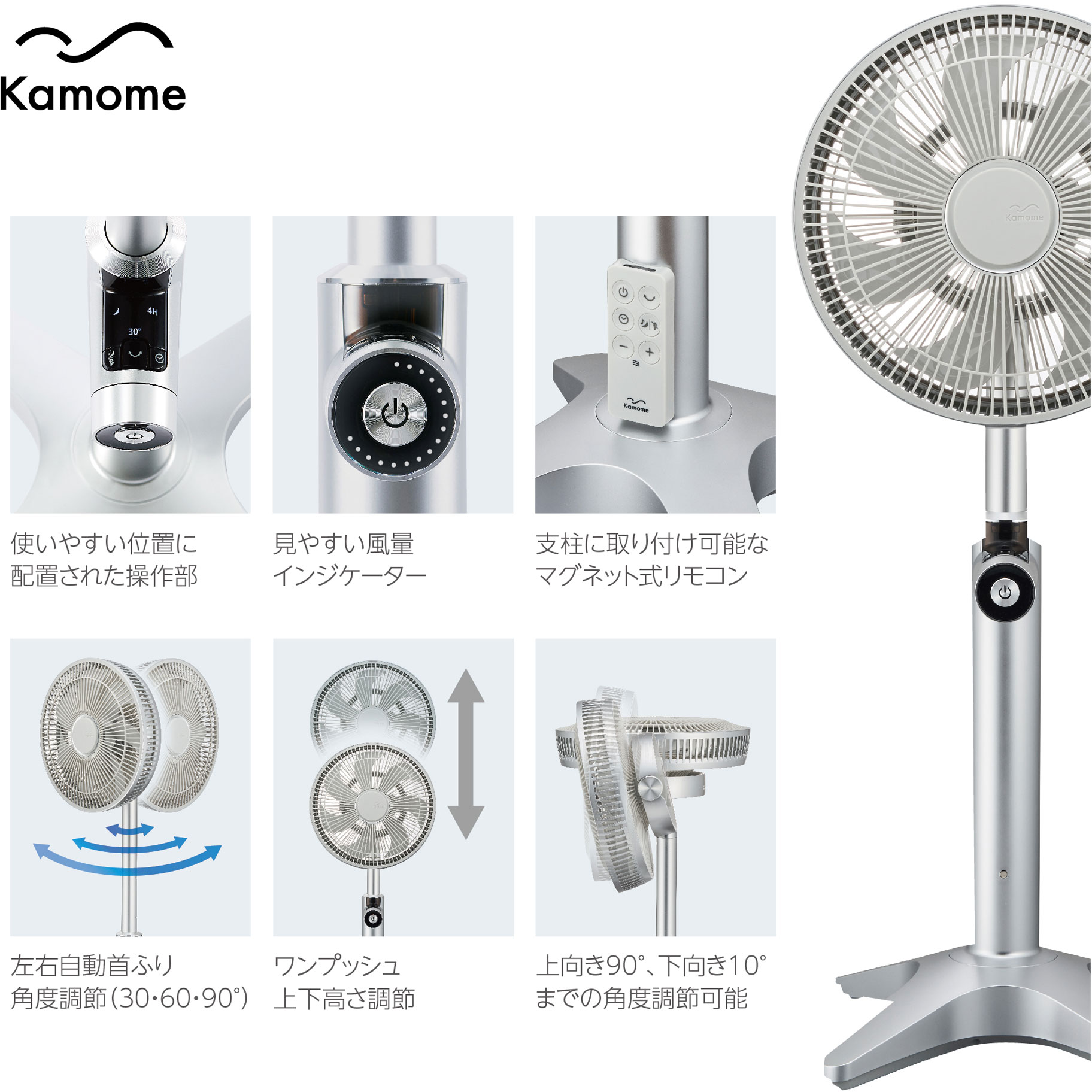 Kamome リビングファン 扇風機 ドウシシャシャンパンゴールドリモコン付