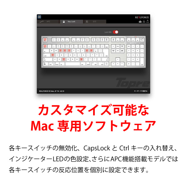 REALFORCE R2 for Mac / R2-JPVM-WH 有線キーボード ［USB・変荷重・Mac標準日本語配列（JIS）114キー］  静電容量無接点方式（ホワイト） 【864】