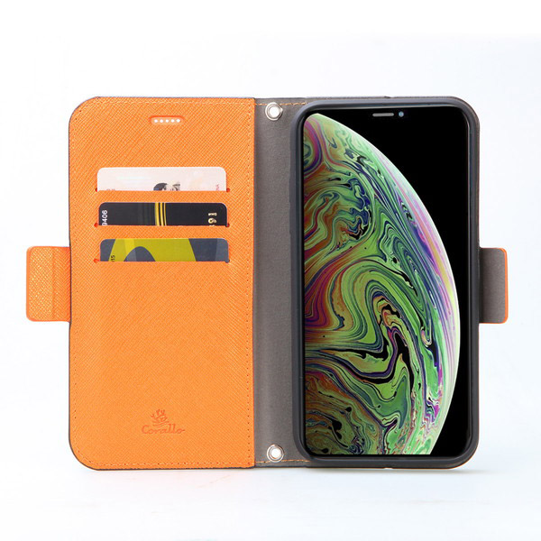 送料無料 Corallo iPhone 11 Pro M ンジ×ブラック 15 Corallo コラーロ NU 手帳型ケース for iPhone11 (Black+Orange