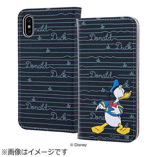 iPhone X用 ディズニー 手帳型ケース スタンディング カーシヴ