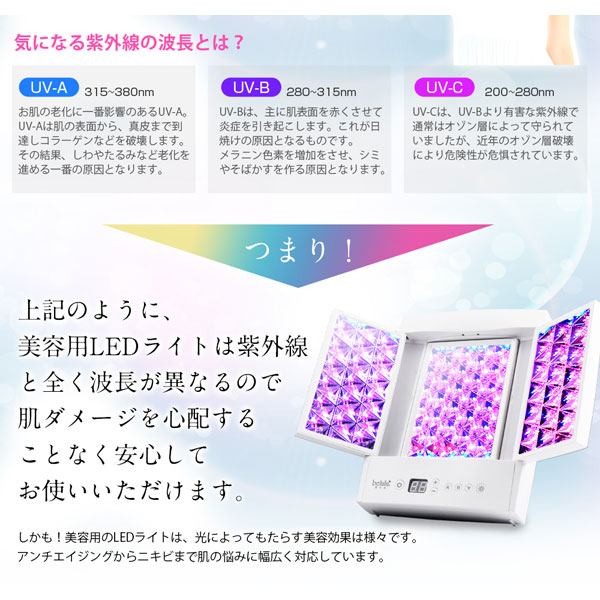 【美品】肌水姫　LEDライト美顔器　コンセント使用 美ルル ヒカリプラス KRD1052 ［LED美顔器 /国内・海外対応］｜の通販