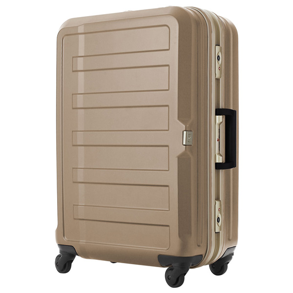 TSAロック搭載スーツケース 三層構造PC100％シボ加工ボディ フレームキャリー シャンパンゴールド 5088-60-CGD 【61L（5～7泊）  4.4kg】