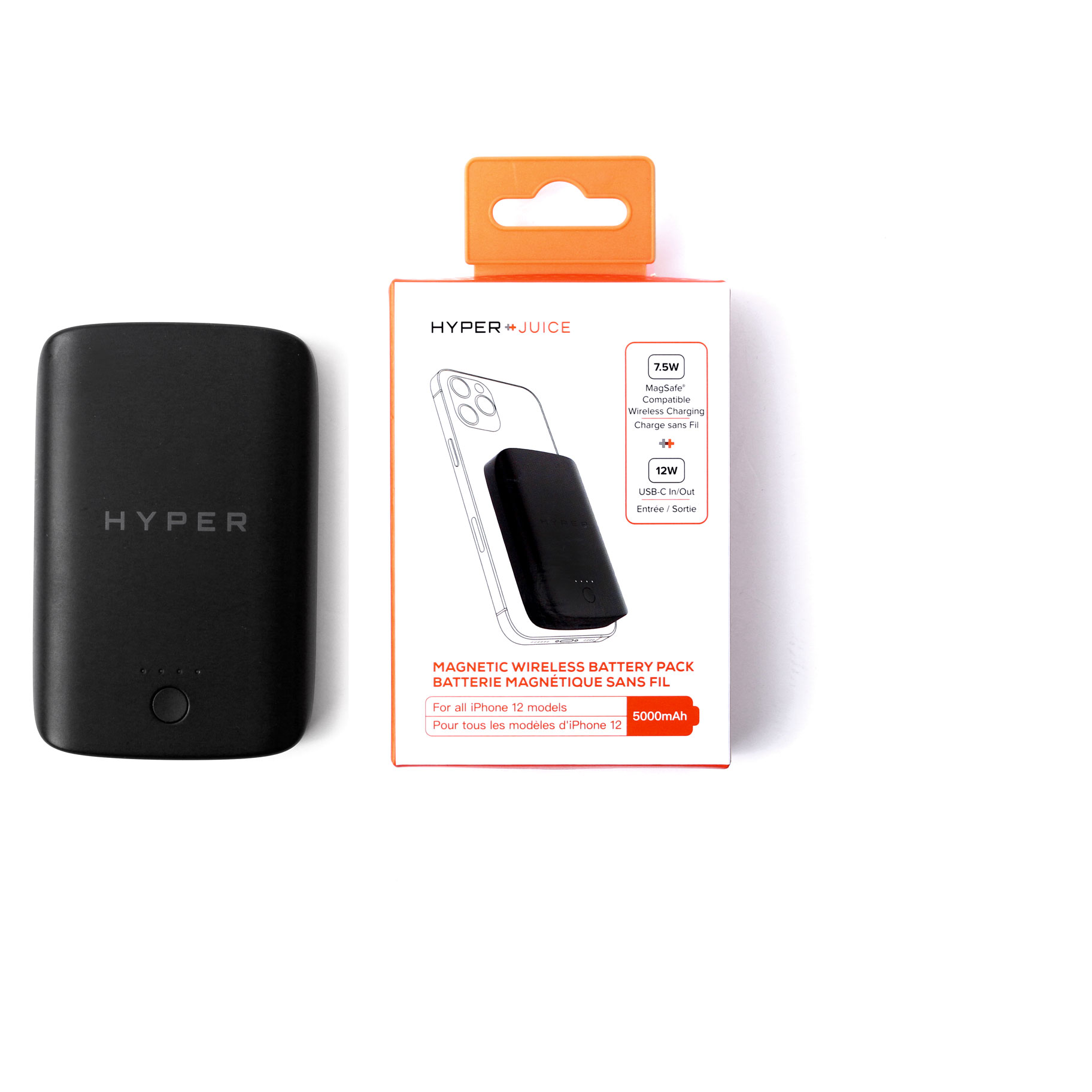 マグネット式ワイヤレスモバイルバッテリー 5000mAh ケーブル同梱無