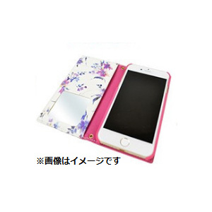 iPhone 8用 rienda スクエア 手帳型ケース ブラーフラワー・ピンク md