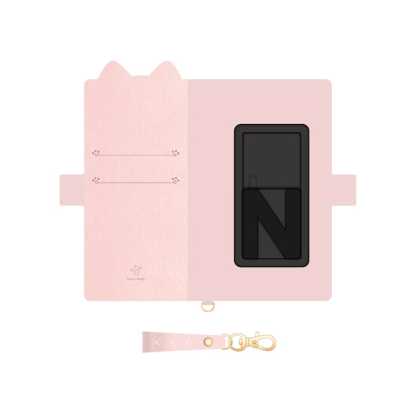マルチタイプ手帳型ケース L-size  Mewmew Pastel Shell pink Mewmew　Pastel シェルピンク ML-L-MEWP04
