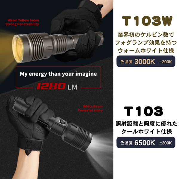 WUBEN 充電式フラッシュライト1280lm T103WPRO T103WPRO ［LED /充電式