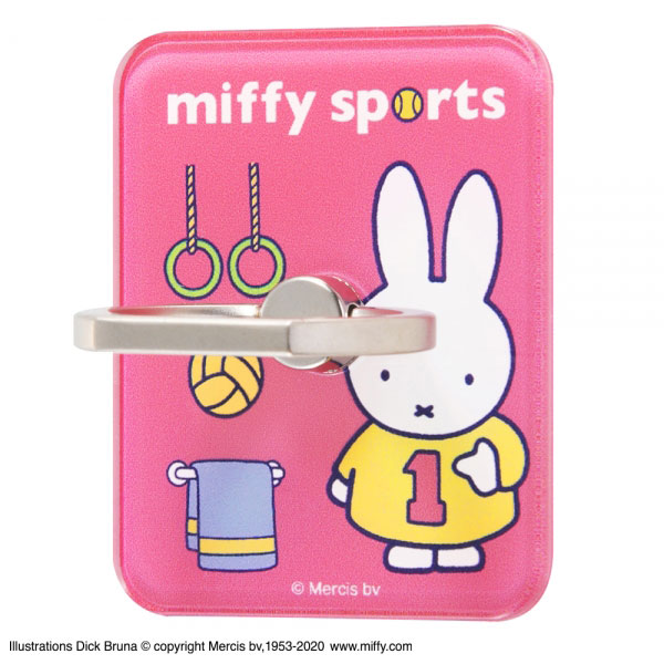 ミッフィー/スマートフォン用リング アクリル イングレム miffy sports_ピンク IJ-BABKR/MF004