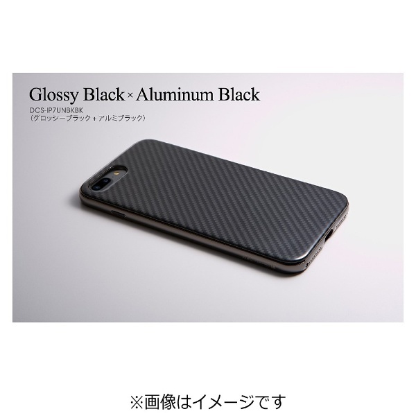 iPhone 7用 HYBRID Case UNIO Kevlar グロッシーブラック＋アルミ 