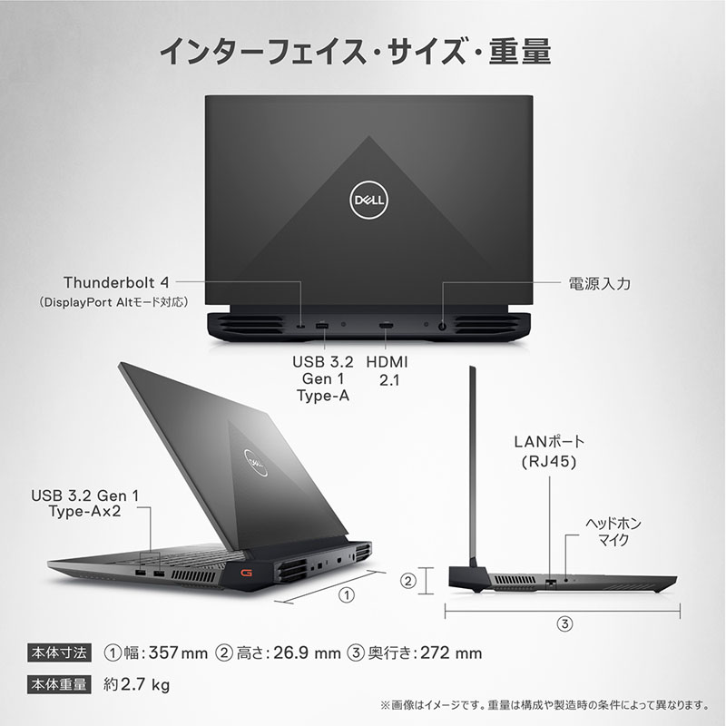 NG5A5-CNLCB ゲーミングノートパソコン Dell G15 5520 ダークグレー