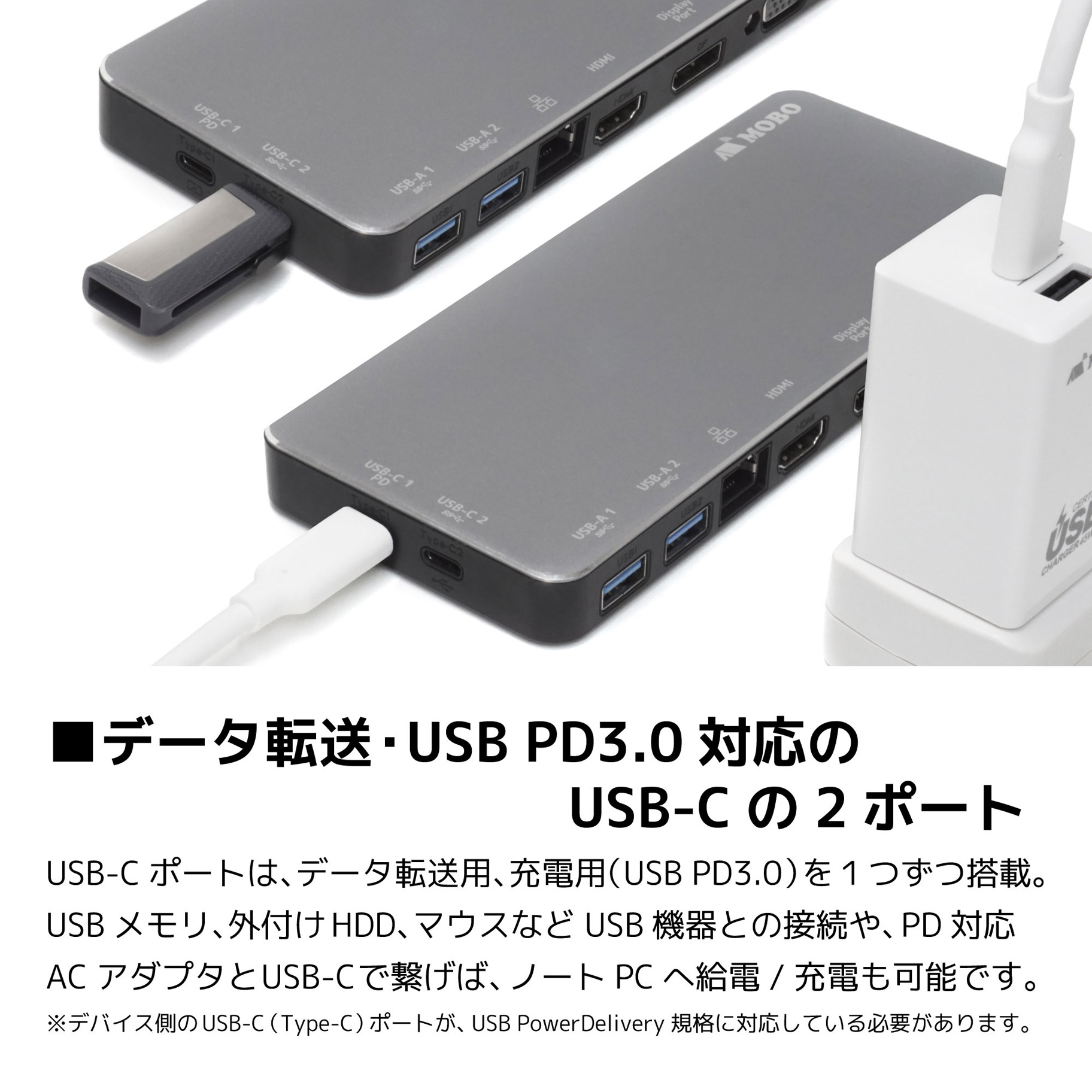 USB-C オス→メス HDMI VGA DisplayPort LAN /φ3.5mm USB-Aｘ2  USB-Cｘ2］ドッキングステーション USB PD対応 55W スペースグレー AM-TMLD01 ［USB Power  Delivery対応］｜の通販はソフマップ[sofmap]