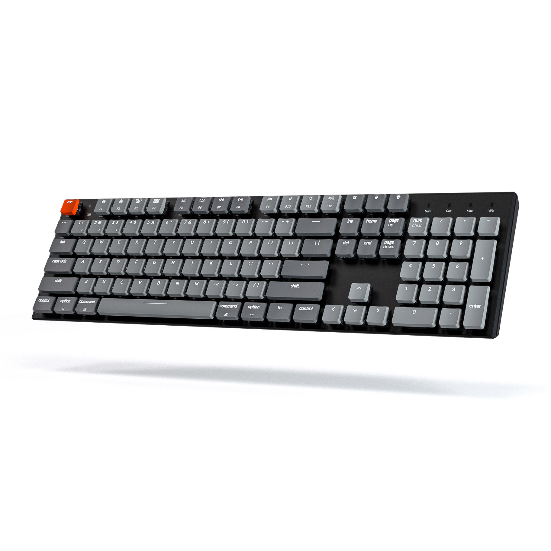 美品 keychron k1 英語配列 キーボード ワイヤレス 有線 104キー キーボード K1 赤軸(英語配列) K1-104-WHT-Red-US ［有線