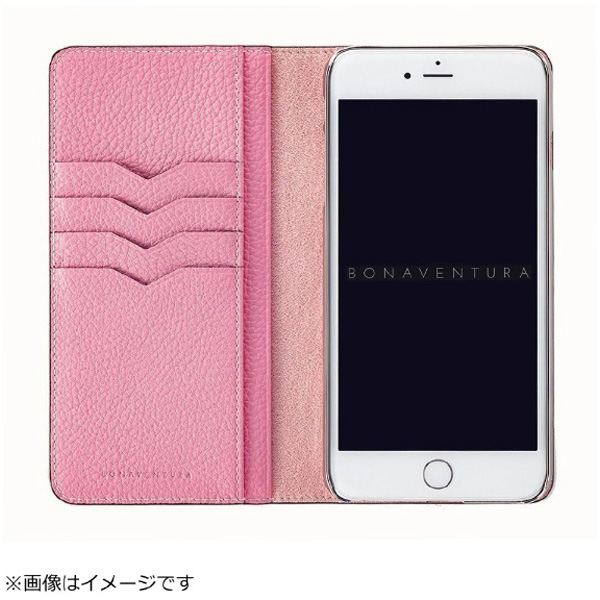 iPhone 8 Plus用 BONAVENTURA German Togo leather diary case ピンク