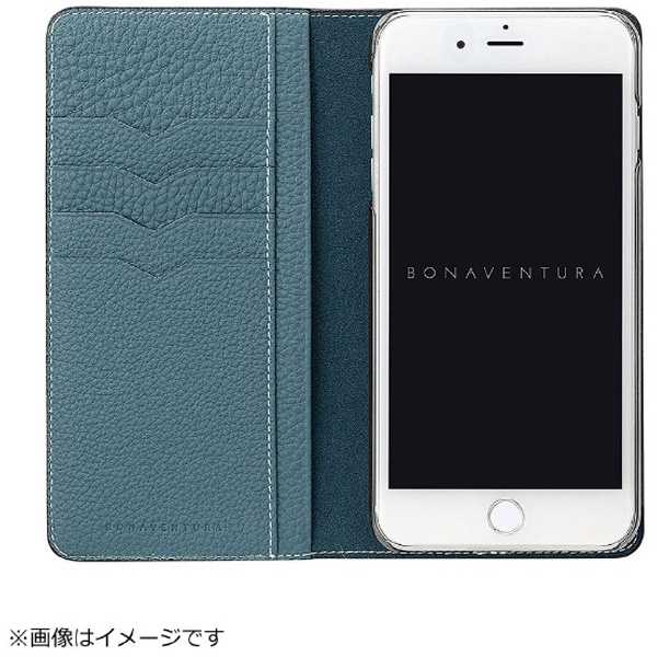 iPhone 8 Plus用 BONAVENTURA German Togo leather diary case ブルー