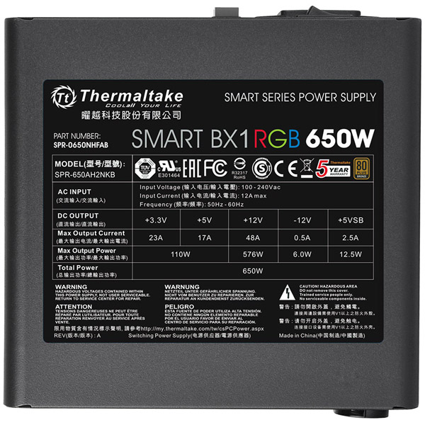 PC電源 Smart BX1 RGB 650W BRONZE PS-SPR-0650NHFABJ-1 [650W /ATX ...