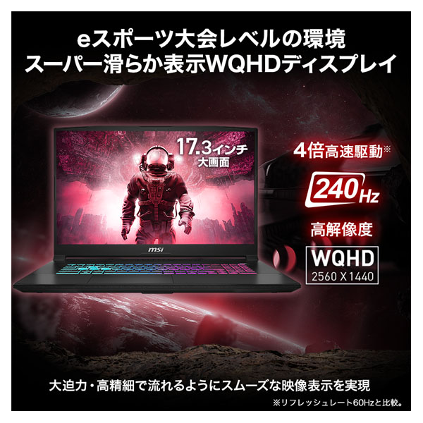 ゲーミングノートパソコン Katana 17 HX B14W ブラック