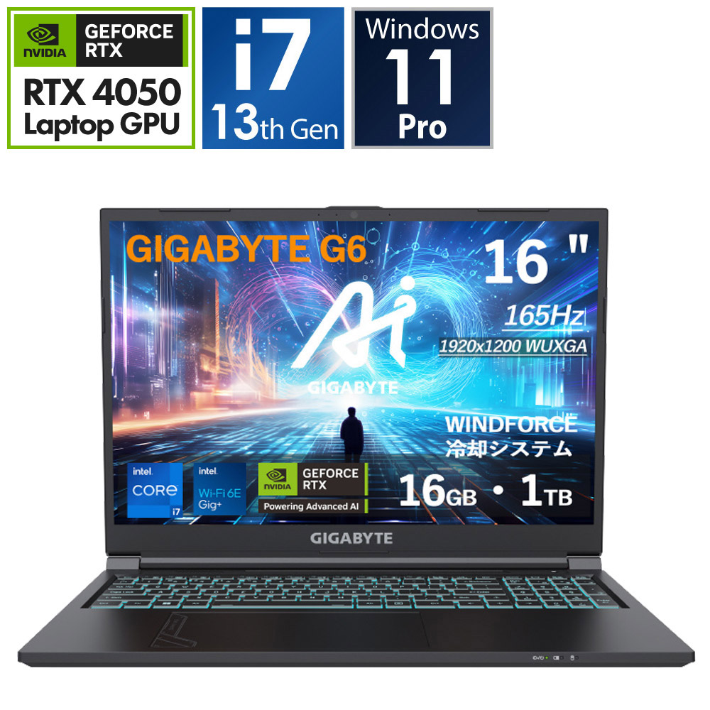 ゲーミングノートパソコン G6 2004(RTX 4050) G6 MF-H2JP854KP ブラック ［16.0型 /Windows11 Pro  /intel Core i7 /メモリ：16GB /SSD：1TB /無し /日本語版キーボード  /2024年11月モデル］｜の通販はソフマップ[sofmap]