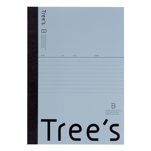 ノート 30枚 Tree's ブルーグレー UTRBA5GR ［A5 /6mm(B罫) /横罫線