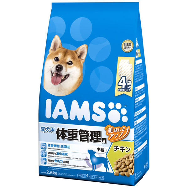 IAMS（アイムス）成犬用 体重管理用 チキン 小粒 2.6kg（650g×4袋）