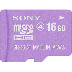 【在庫限り】 16GB・Class4対応microSDHCカード（SDHC変換アダプタ付／バイオレット）　SR-16A4 V[生産完了品　在庫限り] [マイクロSD]