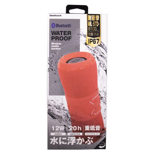 ブルートゥーススピーカー OWL-BTSP06-RE レッド [Bluetooth対応 /防水