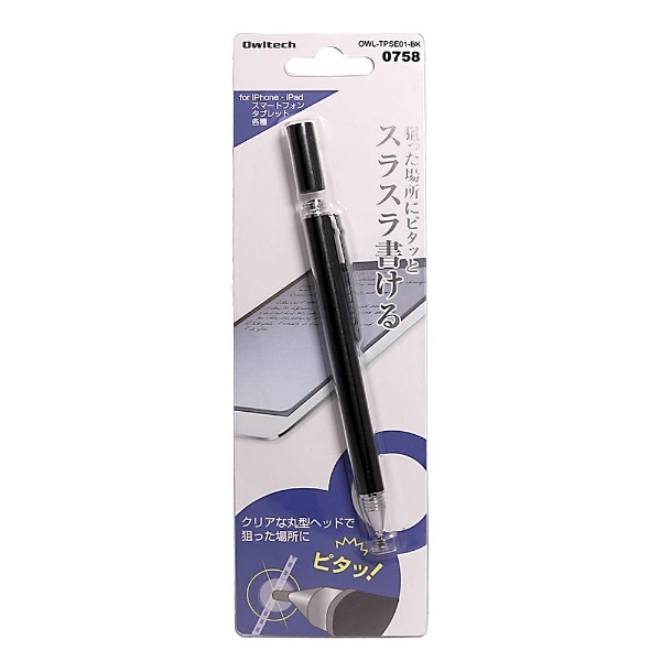 タッチペン：静電式〕 ディスク型ペン先 静電式タッチペン ブラック OWL-TPSE01-BK｜の通販はソフマップ[sofmap]