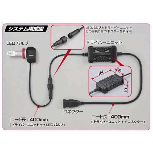 LED ヘッドランプバルブX2 コンパクト H11 12V/24V 27W 6500k 101HLB2