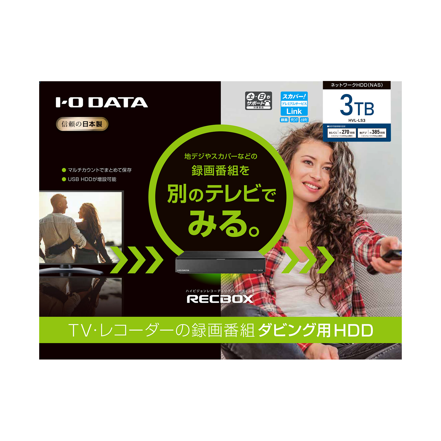 IOデータ ハイビジョンレコーディングハードディスク RECBOX LS テレビ