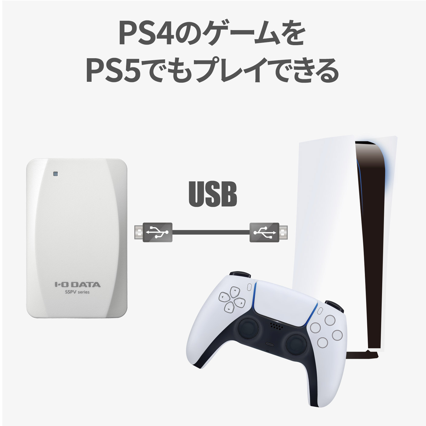 SSPV-USC250G 外付けSSD USB-A接続 (PS5/PS4対応) ［250GB /ポータブル 