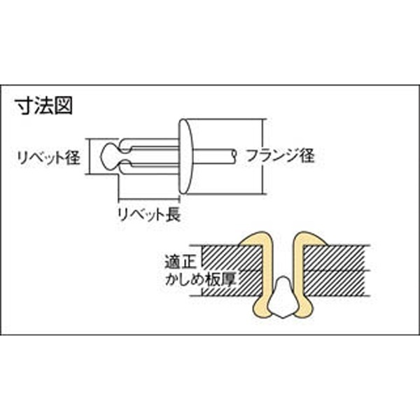 エビ ブラインドリベット（ステンレス／スティール製） ４－１