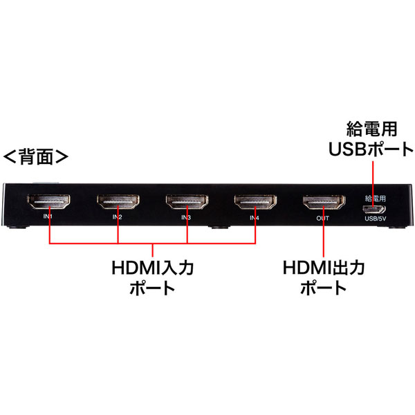 4K・HDR・HDCP2.2対応HDMI切替器（4入力・1出力） SW-HDR41L ［4入力 /1出力 /4K対応 /自動］