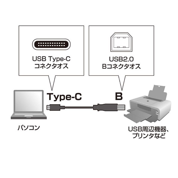 KU-CB10 USB2.0 Type C-Bケーブル（1m・ブラック）｜の通販はソフマップ[sofmap]