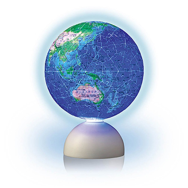 2024-118 光る球体パズル スターライトパズル‐BLUE EARTH‐回転型地球儀パズル_1